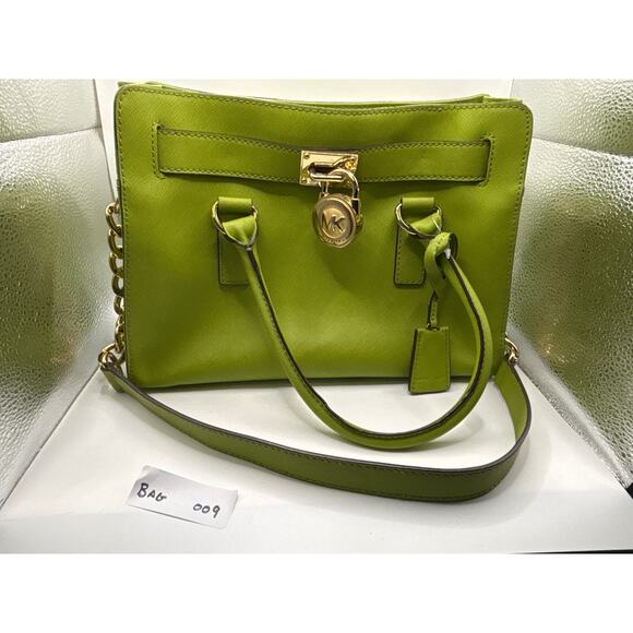 Michael Kors Medium Hamilton Saffiano Lime Green Tote - Picture 1 of 3
